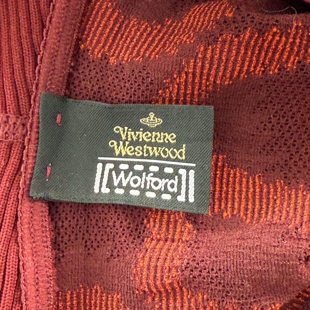 💎RARE VTG 90s Vivienne Westwood x Wolford Squiggles Stretch Top - S - Picture 14 of 16